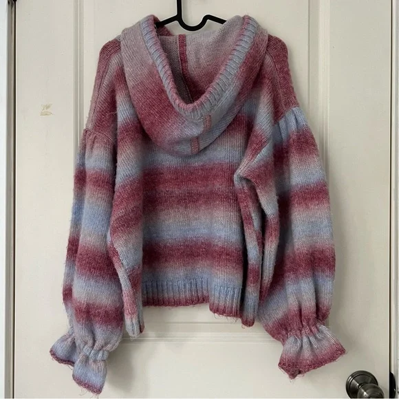 Something Navy Ombre Striped Hoodie in Blue Combo - Picture 9 of 9